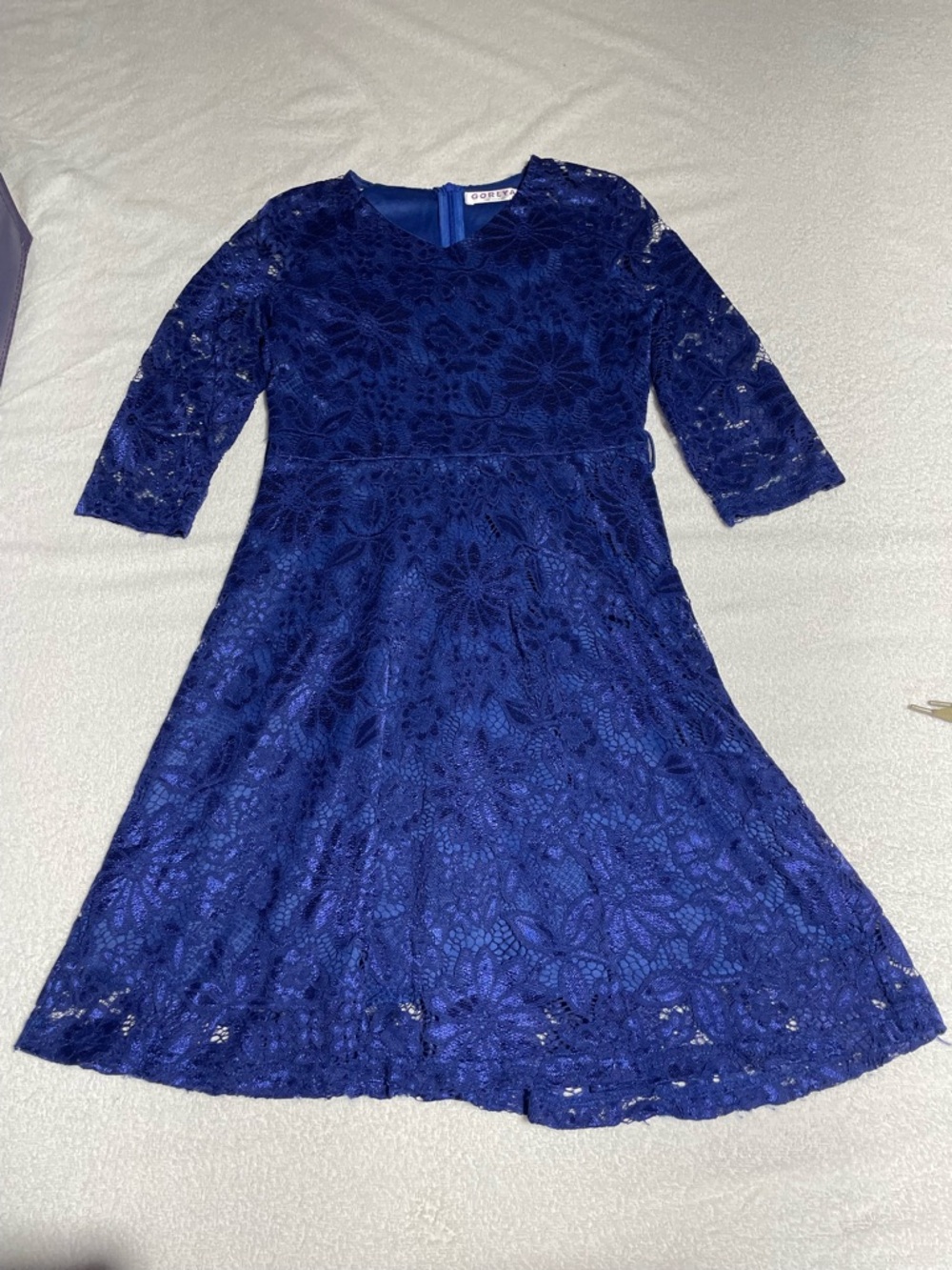 Navy Blue Lace Kids' Dress - Brand